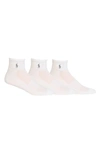 Polo Ralph Lauren Men's Socks, Extended Size Classic Athletic Quarter 3 Pack In White
