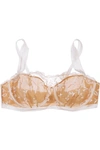 ELLE MACPHERSON BODY EMBROIDERED TULLE AND STRETCH-SILK SATIN UNDERWIRED BRA