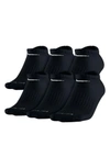 Nike Dri-fit Half-cushion No-show Socks 3-pack In Black/ White