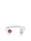 Delfina Delettrez 18-karat White Gold, Aquamarine And Tourmaline Ring In Metallic