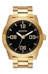 Nixon 'the Corporal' Bracelet Watch, 48mm In Black/gold