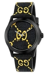 GUCCI GG RUBBER STRAP WATCH, 38MM,YA1264019