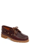Timberland Classic Lug Boat Shoes In Brown - Brown In Burgundy