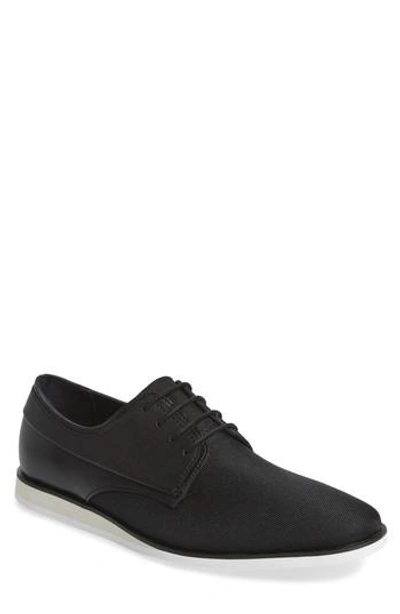 Calvin Klein Men's Kellen Black Ballistic Nylon Oxfords Men's Shoes In Dark Navy