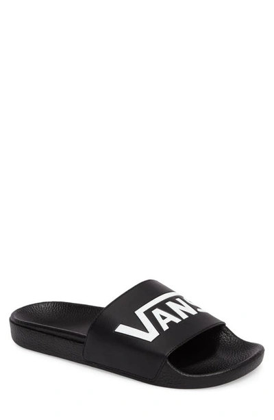 Vans Black Rubber Flats Sandals In Black/white