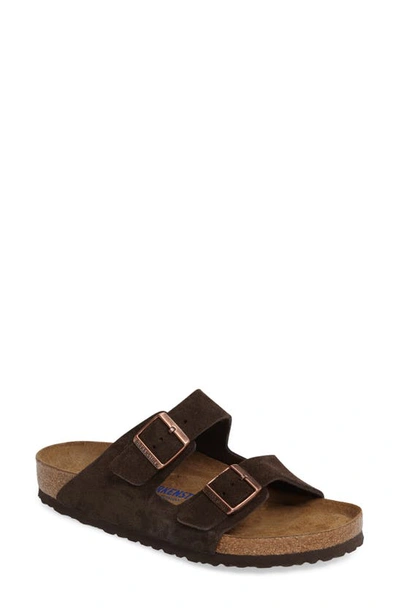 Birkenstock Arizona Soft Slide Sandal In Mocha Suede