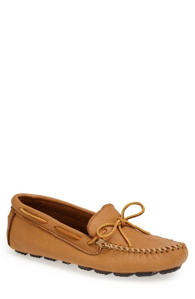 Minnetonka Men's Moosehide Driver Loafers In Natural