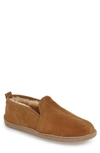 Minnetonka Genuine Shearling Lined Slipper In Golden Tan