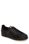 Adidas Originals Adidas Men's Superstar Gum Casual Sneakers From Finish Line In Core Black/ Gold Met/ Gum 3