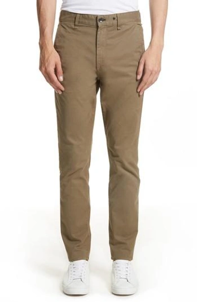 Rag & Bone Men's Standard Issue Fit 2 Mid-rise Relaxed Slim-fit Chino Pants, Green Army In Blue