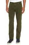 Ag 'graduate' Tailored Straight Leg Corduroy Pants In Sulfur Climbing Ivy