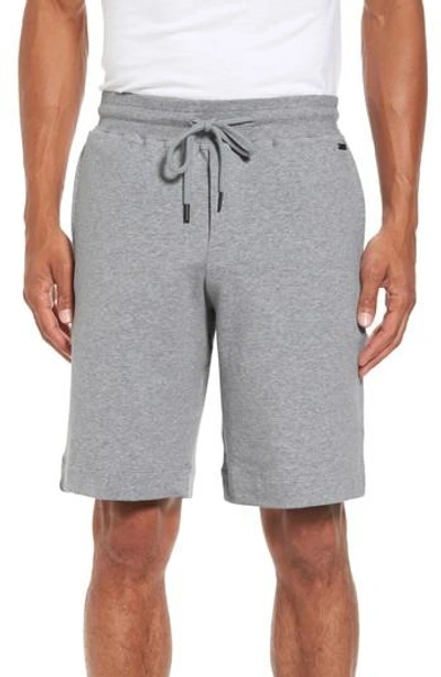 Hanro Night And Day Woven Check Shorts In Gray