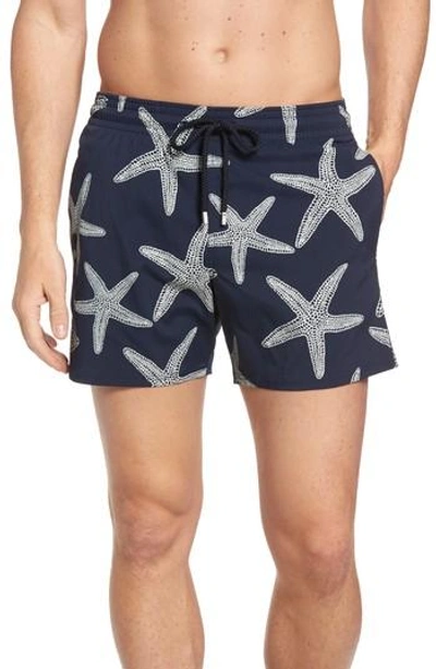 Vilebrequin Moorise Glow In The Dark Starlette Swim Trunks In Blue