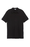 James Perse Slim Fit Sueded Jersey Polo In Black