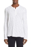 Atm Anthony Thomas Melillo Slub Jersey Destroyed Wash Henley In White