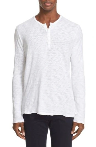 Atm Anthony Thomas Melillo Slub Jersey Destroyed Wash Henley In White