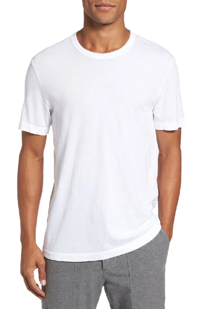 James Perse T-shirt In White Cotone Egiziiano Nylon Recycled In Blue