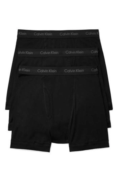 Calvin Klein Logo四角裤 In Black