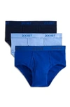 2(x)ist Men's Essential 3 Pack No Show Brief In Navy Blue/ Cobalt/ Porcelain