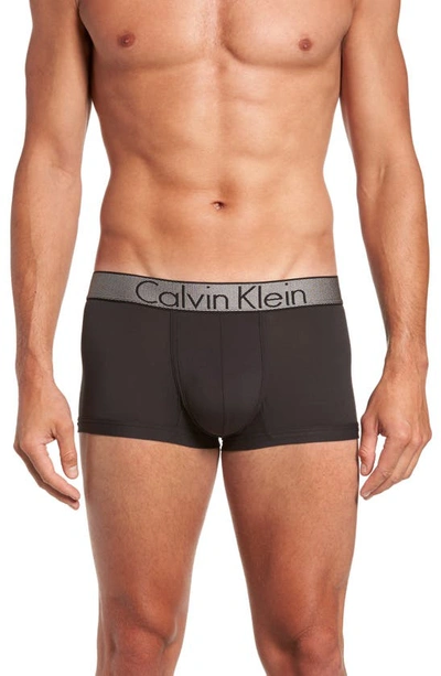 Calvin Klein Customized Stretch Low Rise Trunks In Black