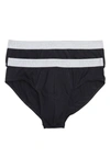 Hanro Pack Of Two Essentials Cotton-blend Briefs In Black