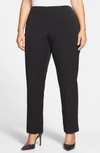 Vince Camuto Women's Plus Size Front-seam Straight-leg Pants In Rich Black