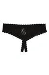 Hanky Panky Plus Size After Midnight Open Gusset Cheeky Hipster Lingerie 482921x In Black