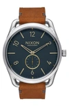 NIXON 'THE C45' LEATHER STRAP WATCH, 47MM,A4652186
