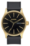 Nixon Sentry 42mm In Black/ Black/ Gold