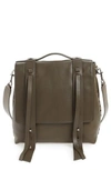 ALLSAINTS FIN LEATHER BACKPACK - GREEN,WB257M