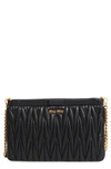 MIU MIU MATELASSE LEATHER CLUTCH - BLACK,5BH356 N88V TOO01