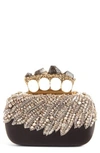 Alexander Mcqueen Eagle Wing Knuckle Box Clutch - Black In Black