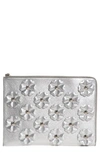 FENDI STUDDED FLOWERS CALFSKIN CLUTCH,8M0370-99V