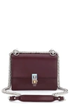 FENDI SMALL KAN I LEATHER BAG - BURGUNDY,8M0381-SR0