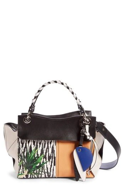 Proenza Schouler 'curl' Mixed Graphic Print Leather Shoulder Bag In Black Mix