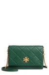 TORY BURCH MINI GEORGIA QUILTED LEATHER SHOULDER BAG - GREEN,41482
