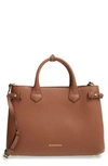 BURBERRY MEDIUM BANNER LEATHER TOTE - BEIGE,3963037