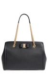 FERRAGAMO MELIKE GRAINED LEATHER BOW TOTE,0674286