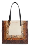 MARC JACOBS THE SNAKE GRIND LEATHER TOTE - BROWN,M0012901