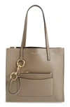 MARC JACOBS THE BOLD GRIND LEATHER POCKET TOTE - GREY,M0012566
