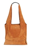 RAG & BONE WALKER SUEDE TOTE - BROWN,W274116CB