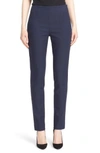 Lela Rose Catherine Stretch Twill Ankle Pants In Navy
