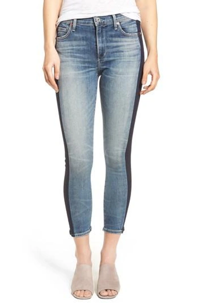 Citizen Of Humanity Citizens Of Humanity Rocket High Waist Crop Skinny Jeans In Shadow Stripe