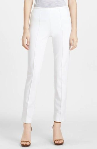 Michael Kors Woman Stretch-cotton Slim-leg Pants White