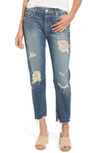 MOTHER THE SINNER RIPPED ANKLE STRAIGHT LEG JEANS,1174-259