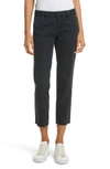 Nili Lotan East Hampton Stretch Cotton Twill Crop Pants In Dark Navy