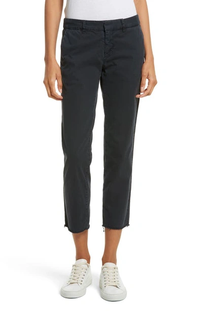 Nili Lotan East Hampton Stretch Cotton Twill Crop Trousers In Jet Black