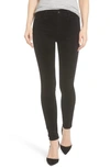 Ag Velvet Farrah High Rise Skinny Pants In Super Black