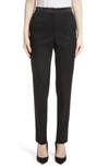 OSCAR DE LA RENTA SATIN TRIM STRETCH WOOL GABARDINE PANTS,17FN3089SWG