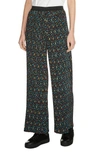 Maje Floral Print Pleat Pants In Blue Print
